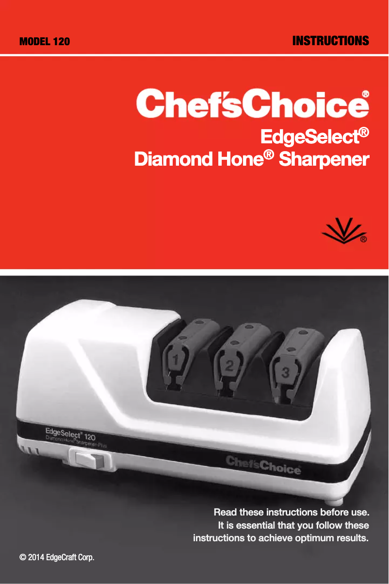 Page 1 of the manual User Manual Chef's Choice EdgeSelect Diamond Hone CC120