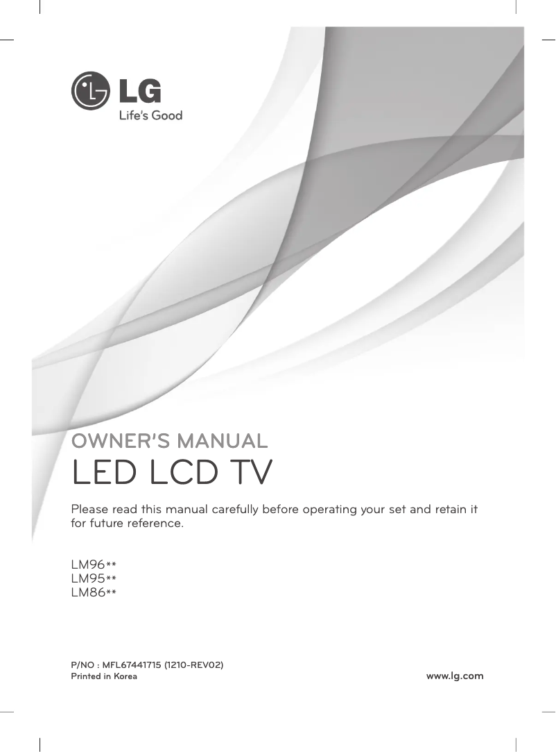 First page image of the manual for 55LM860W