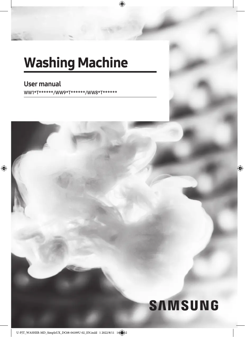 Page 1 of the manual User Manual Samsung WW90T554DAN