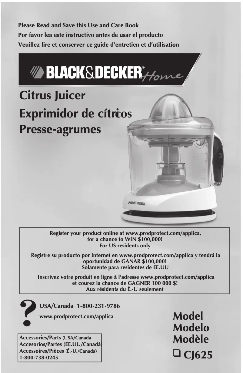 Page 1 de la notice Manuel utilisateur Black & Decker CJ625