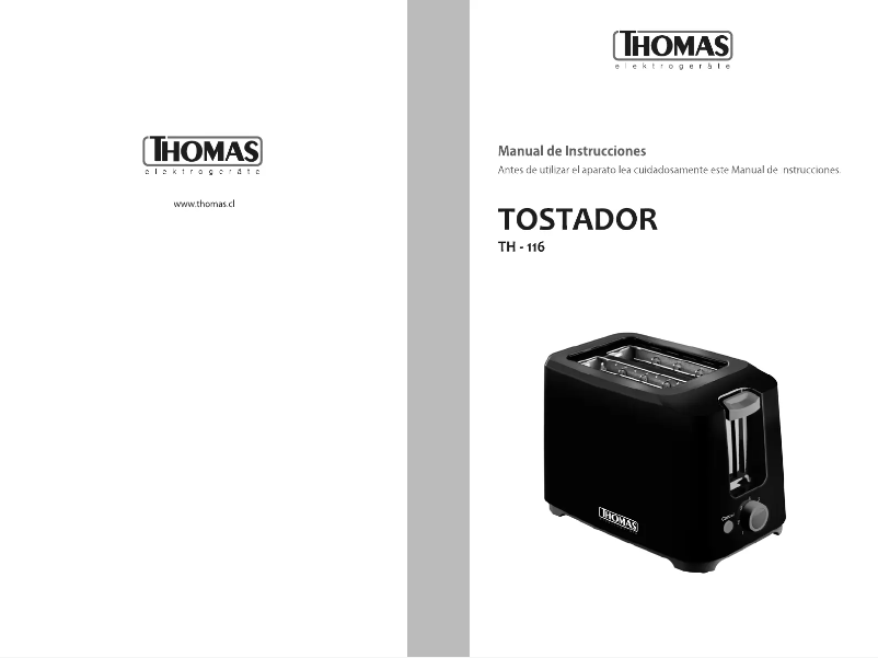 Page 1 of the manual User Manual Thomas TH-116