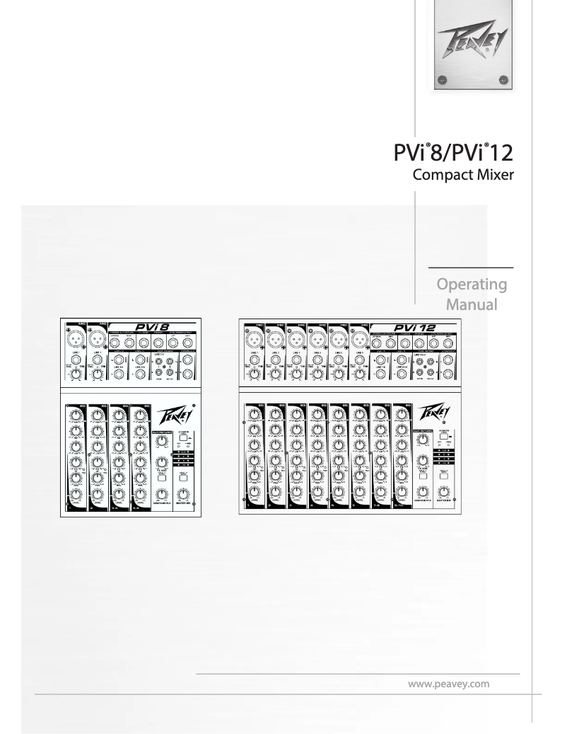 First page image of the manual for PVi 12