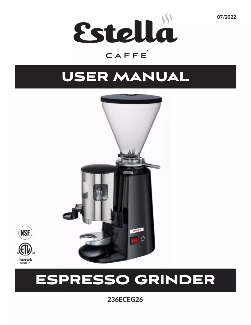 Page 1 of the manual User Manual Estella Caffe 236ECEG26