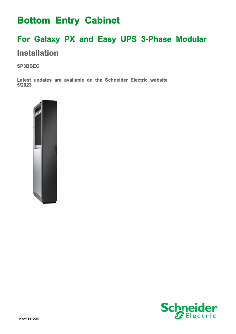First page image of the manual for SP3BBEC