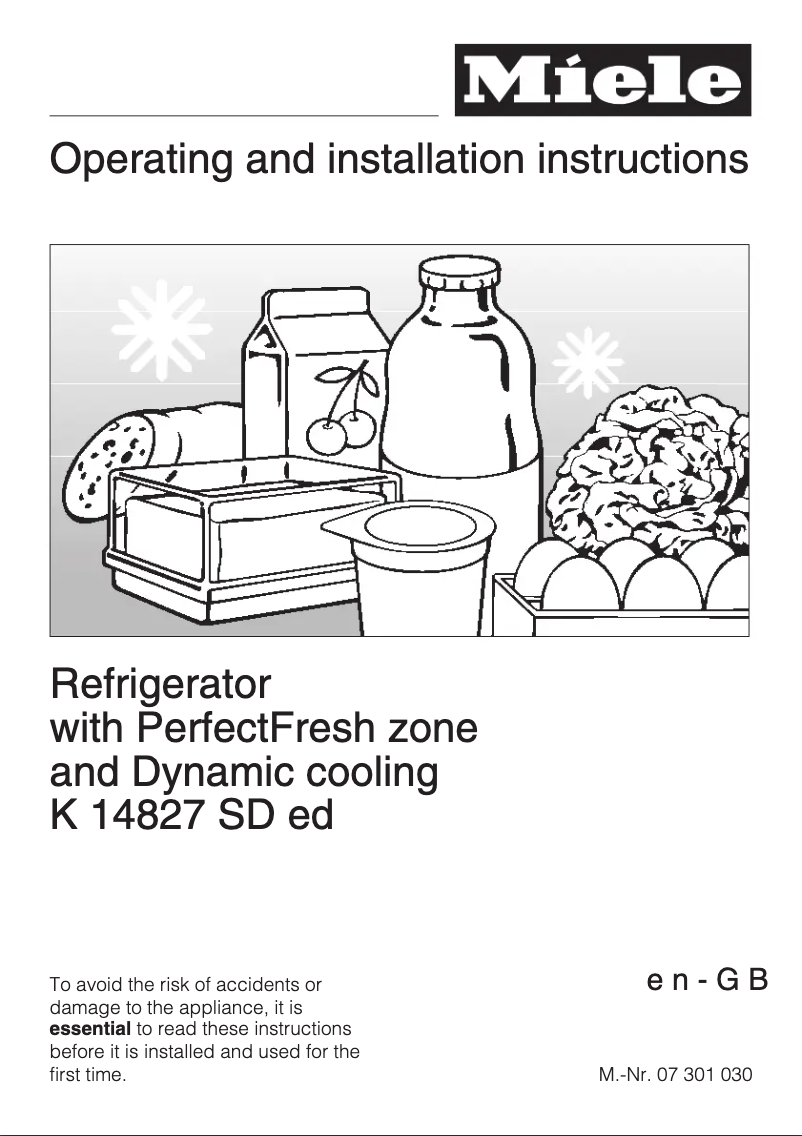 Page 1 of the manual User Manual Miele K 14827 SDed