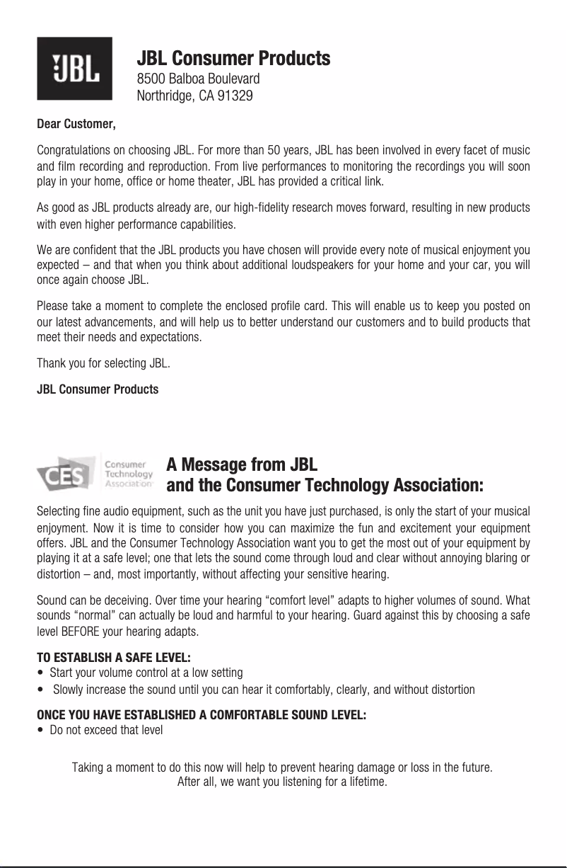 Page 1 of the manual Warranty Information JBL Flip 6