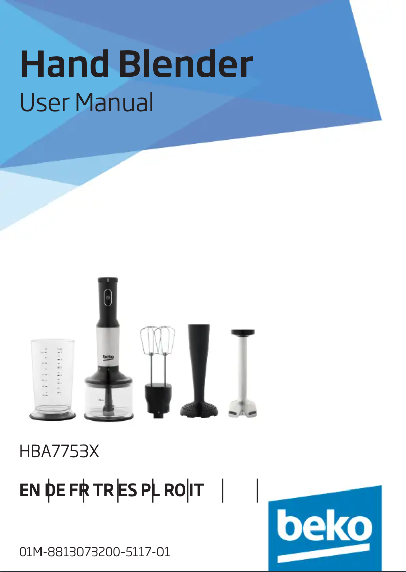 First page image of the manual for HBA7753X