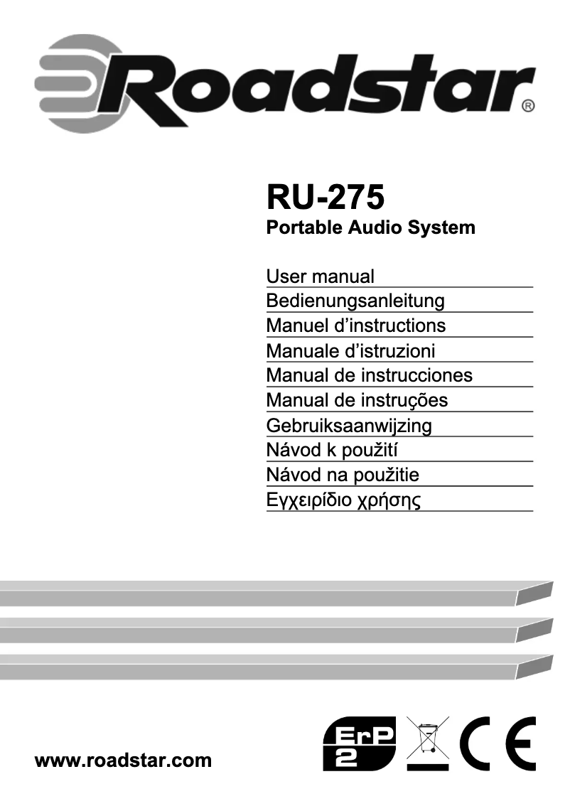 Page 1 of the manual User Manual Roadstar RU-275