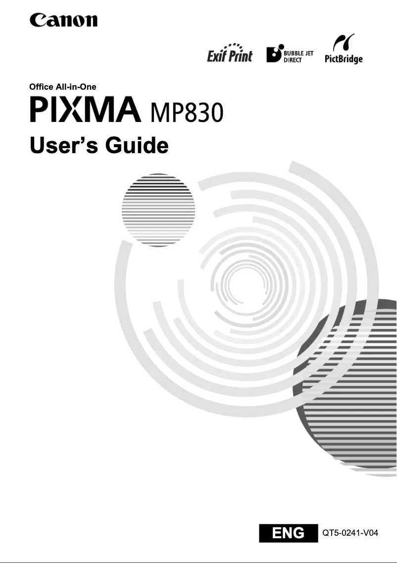 First page image of the manual for Pixma MP830