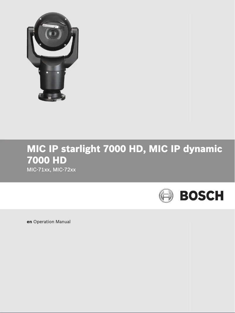 Page 1 of the manual User Manual Bosch MIC-7130-PB4