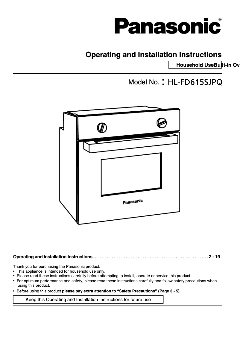 Page 1 of the manual User Manual Panasonic HL-FD615S