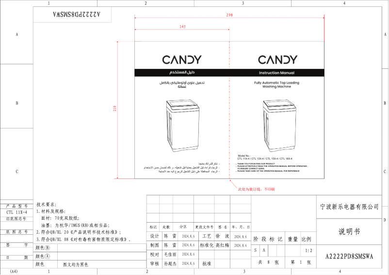 Page 1 of the manual User Manual Candy CTL 18X-4