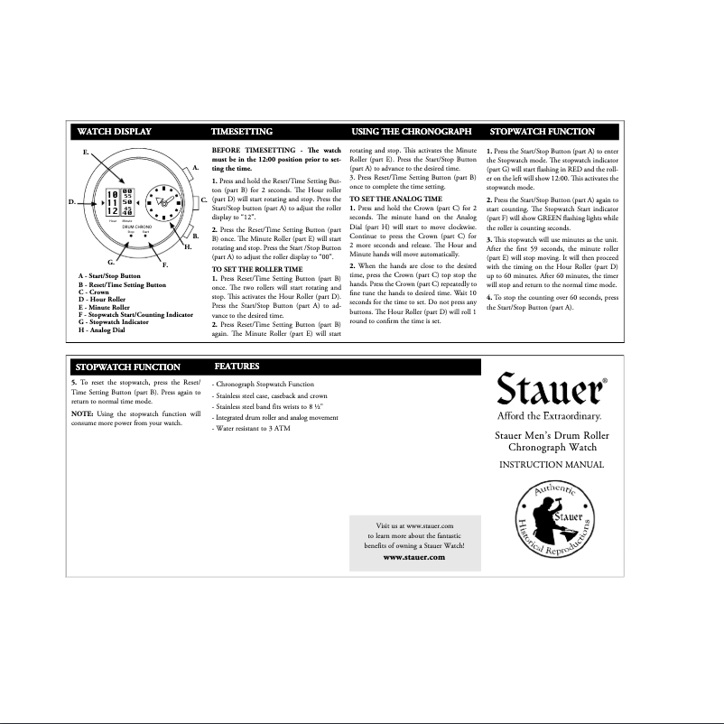 Page 1 of the manual User Manual Stauer 43461
