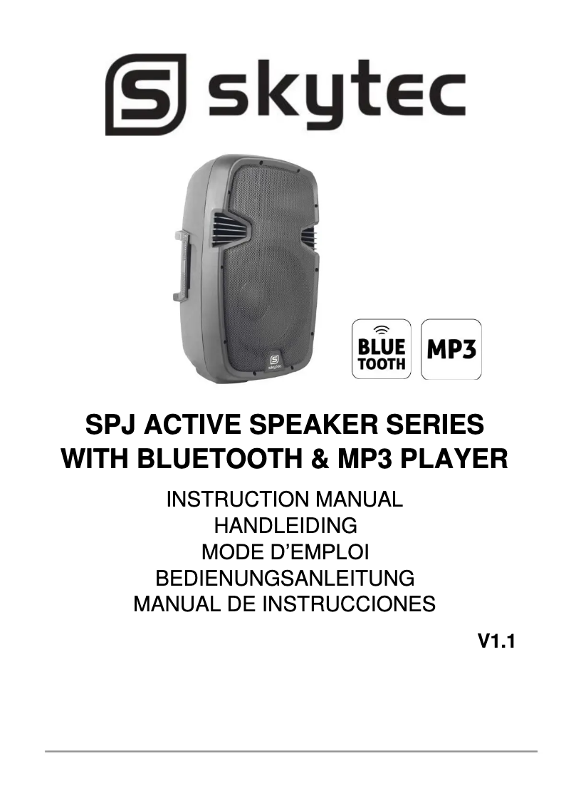 First page image of the manual for SPJ-1200ABT