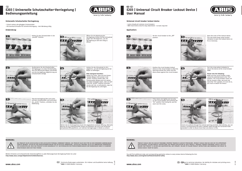 Page 1 of the manual User Manual Abus E203