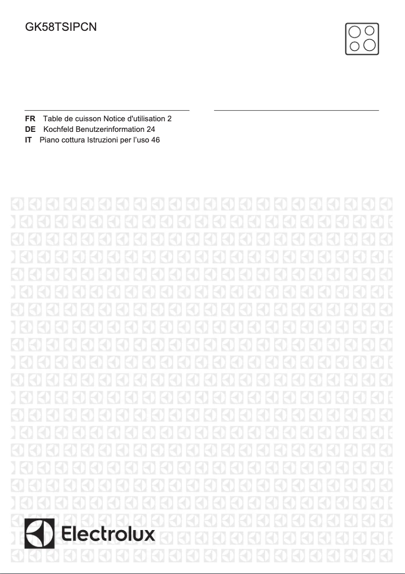 Page 1 of the manual User Manual Electrolux GK58TSIPCN