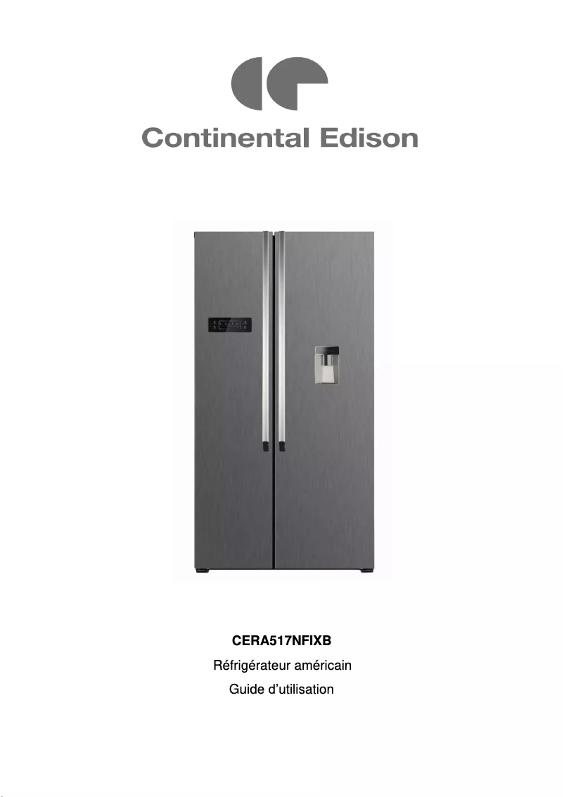 Page 1 of the manual User Manual Continental Edison CERA517NFIXB