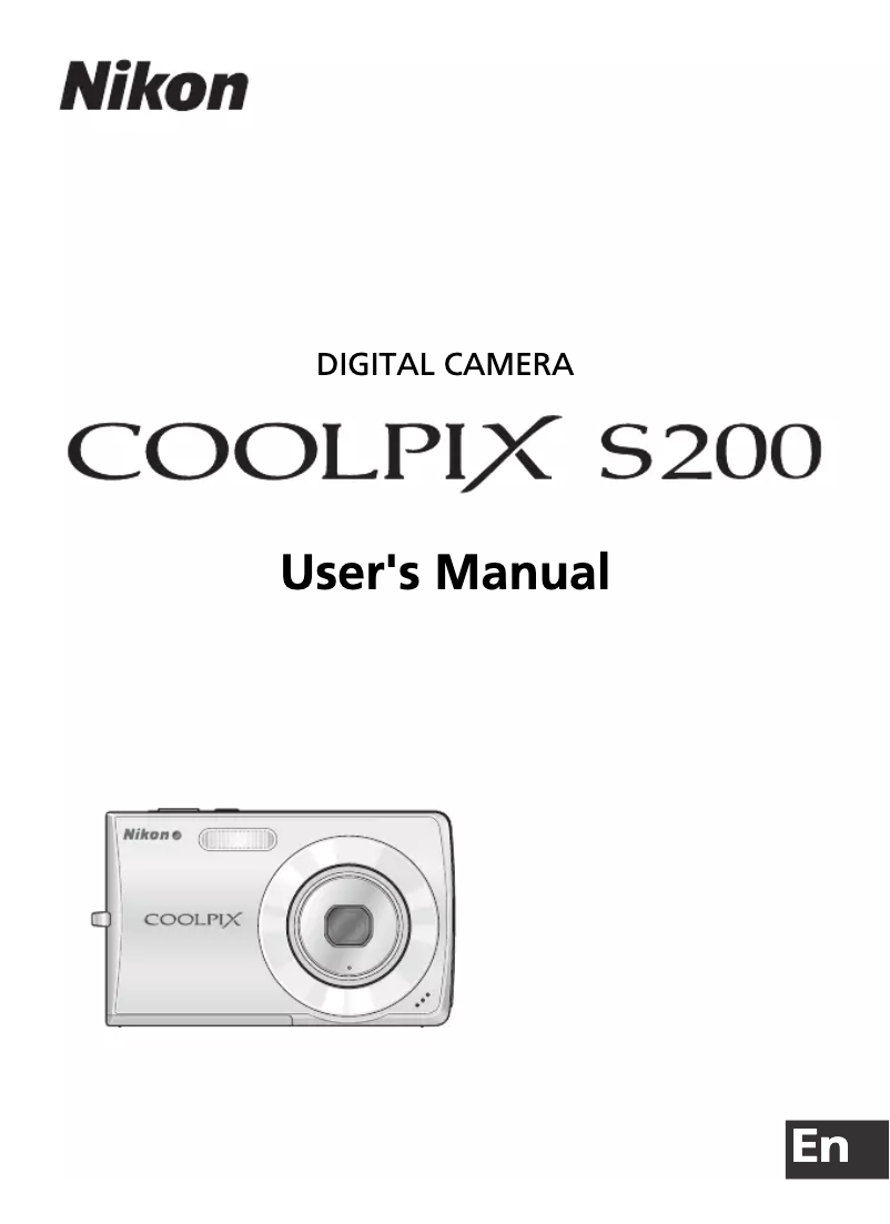 Page 1 of the manual User Manual Nikon Coolpix S200