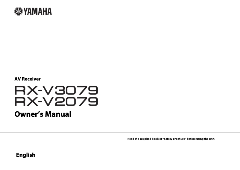 Page 1 of the manual User Manual Yamaha RXV-2079