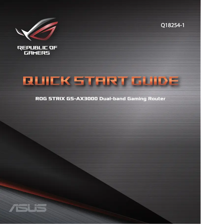 Page 1 of the manual Quick Start Guide Asus ROG Strix GS-AX3000