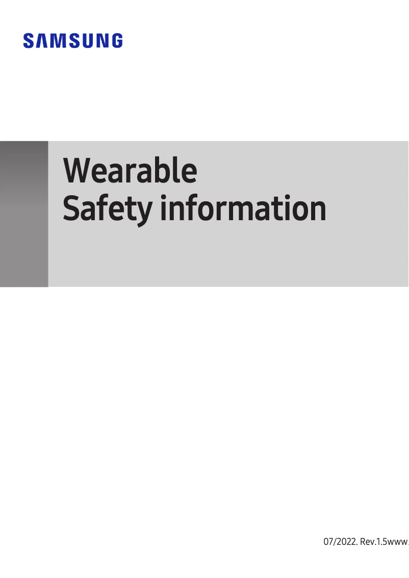 Page 1 of the manual Safety Instructions Samsung Galaxy Watch 5 Pro