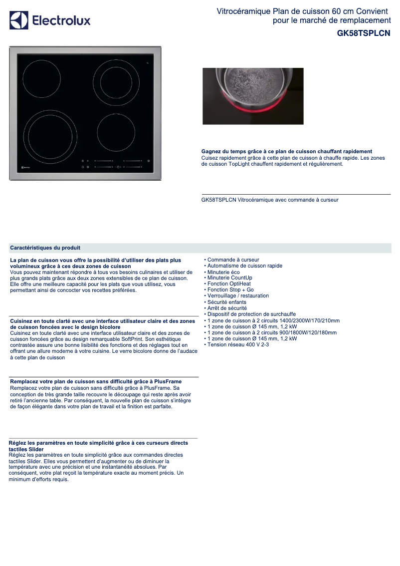 First page image of the manual for GK58TSPLCN