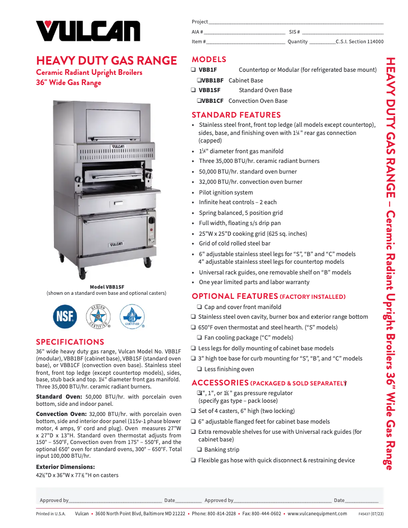 First page image of the manual for VBB1F