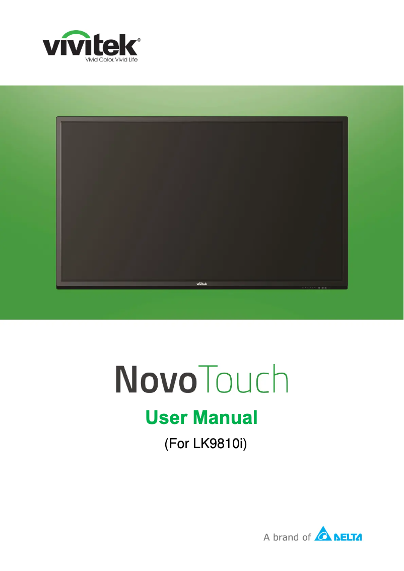 Page 1 de la notice Manuel utilisateur Vivitek LK9810I