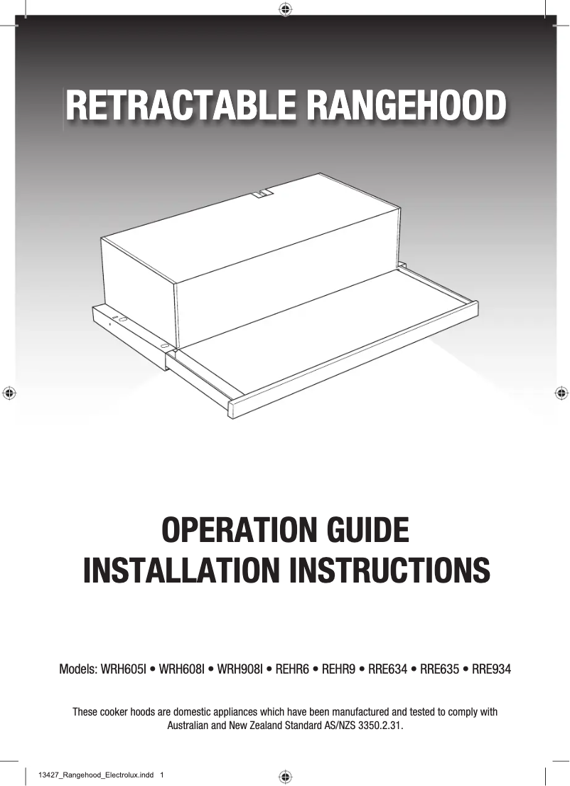 First page image of the manual for WRH605IS