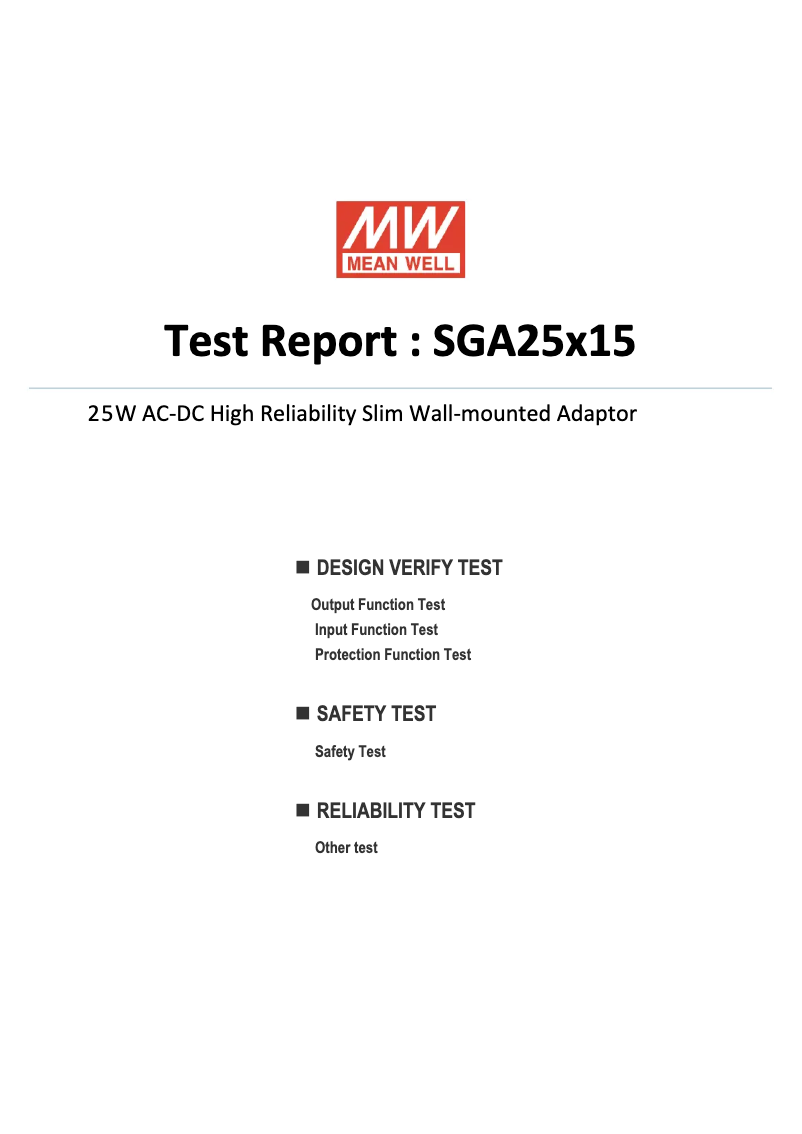 First page image of the manual for SGA25E15-P1J