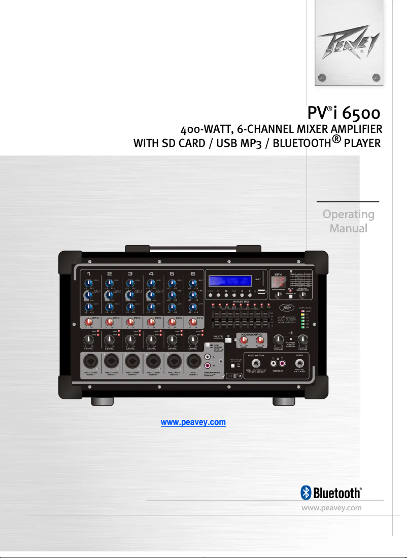 Page 1 of the manual User Manual Peavey PVi 6500