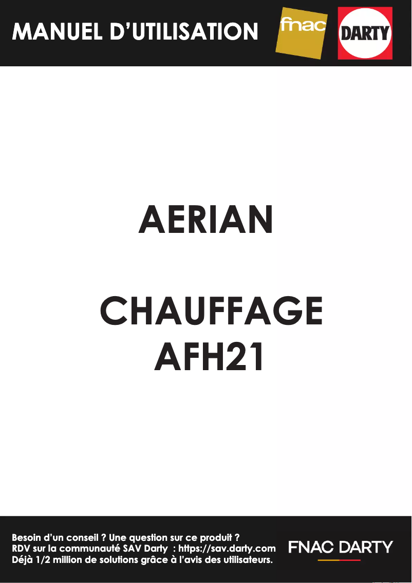 Page 1 of the manual User Manual Aerian AFH21