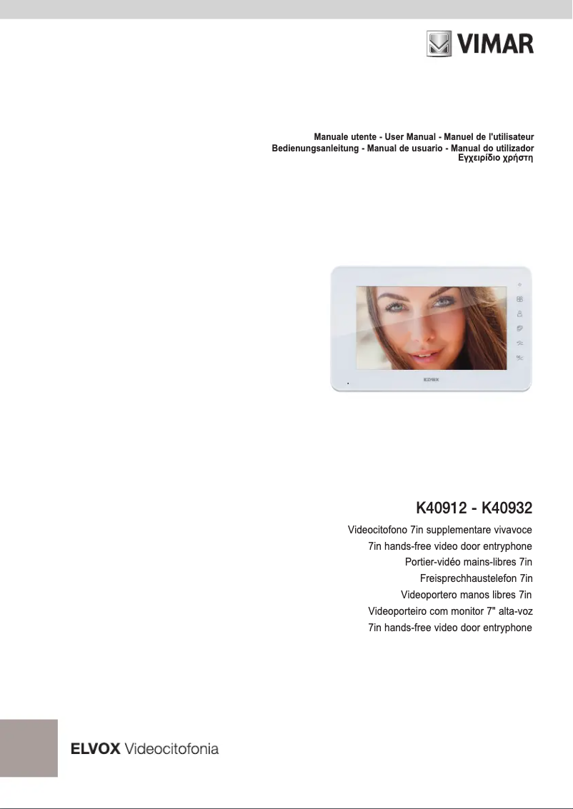 Page 1 of the manual User Manual Vimar ELVOX K40912