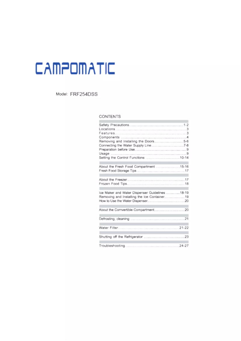 First page image of the manual for FRF254DSS