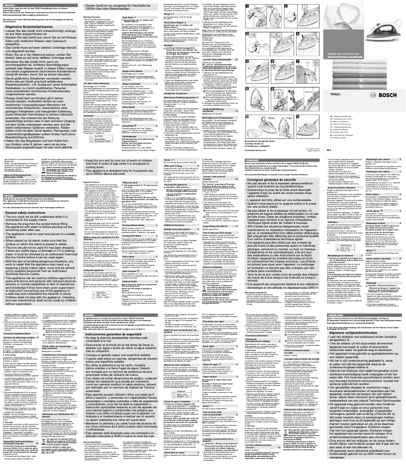 Page 1 of the manual User Manual Bosch QuickFilling TDA2360