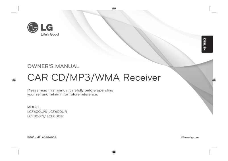 First page image of the manual for LCF800IN