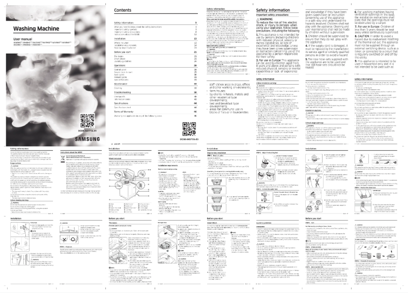 Page 1 of the manual User Manual Samsung WA65N4571FM