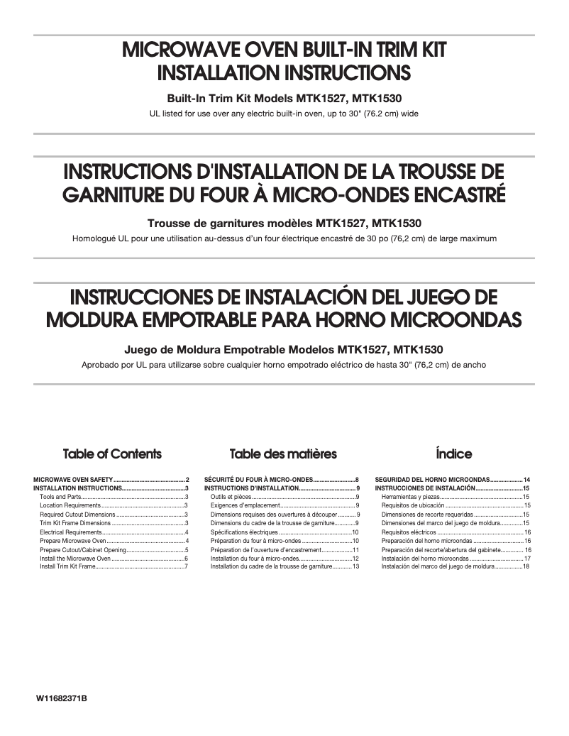 Page 1 of the manual Installation Guide KitchenAid KMCS522RPS