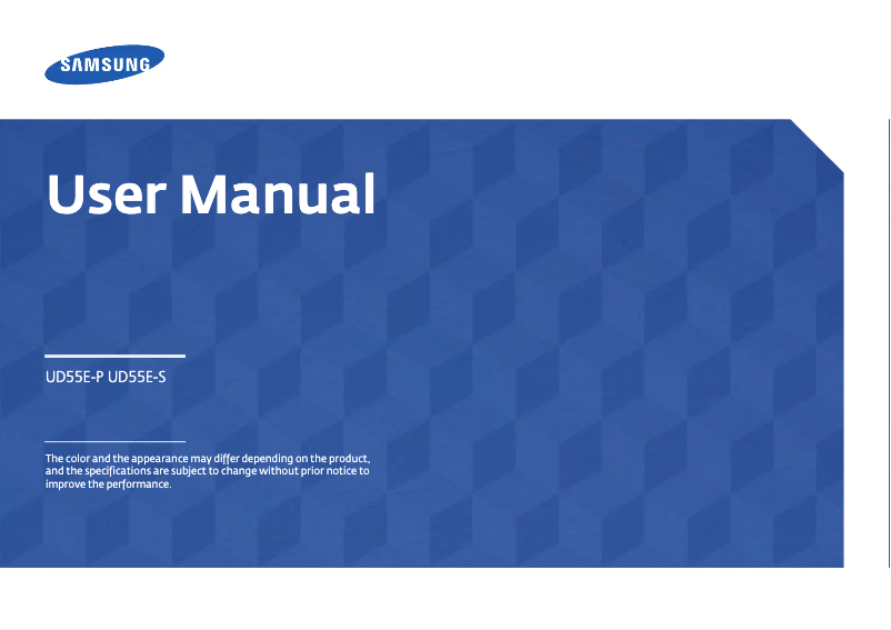 First page image of the manual for LH55UDEPLBB