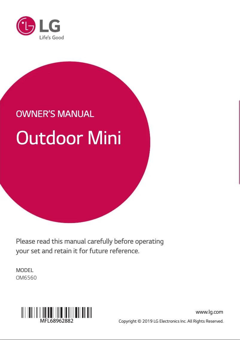 Page 1 of the manual User Manual LG OM6560