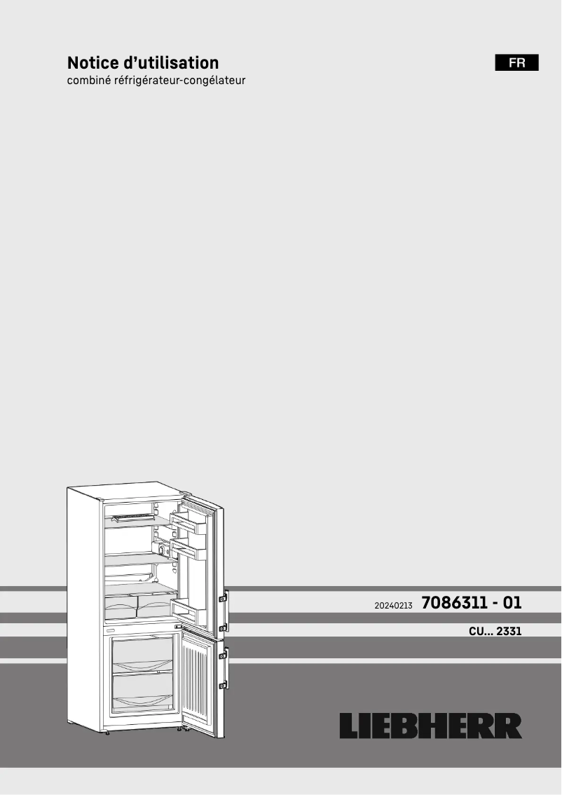 Page 1 of the manual User Manual Liebherr CUbe 2331