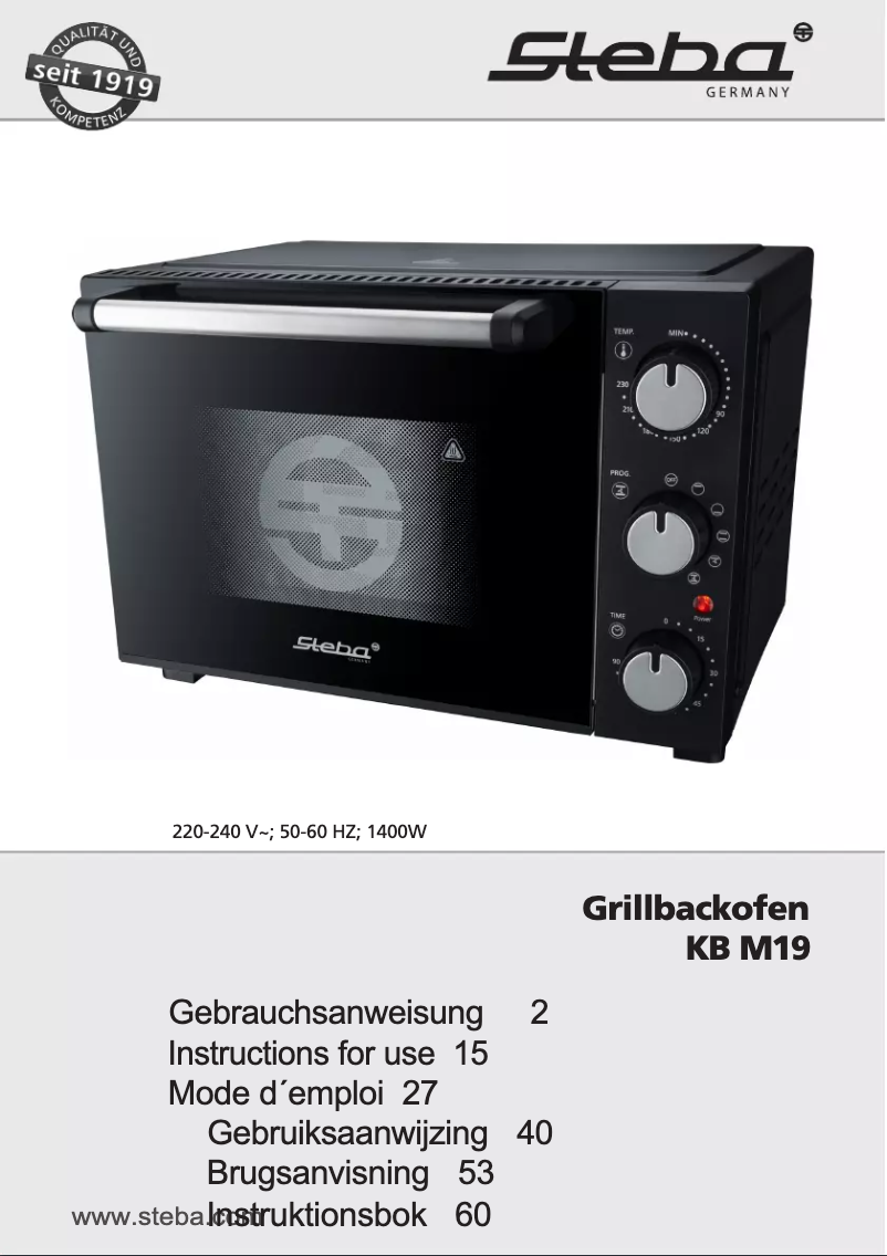 Page 1 of the manual User Manual Steba KB M19