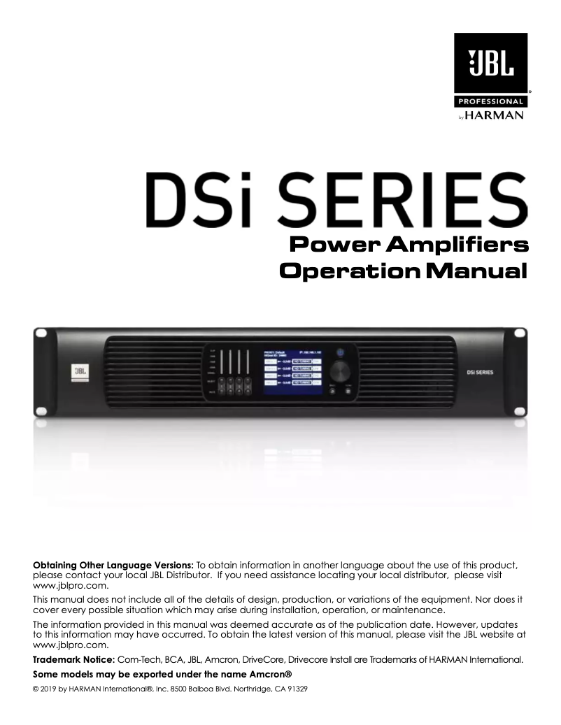 First page image of the manual for DSi 2.0 MA4