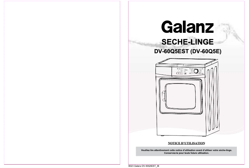 Page 1 of the manual User Manual Galanz DV-60Q5EST