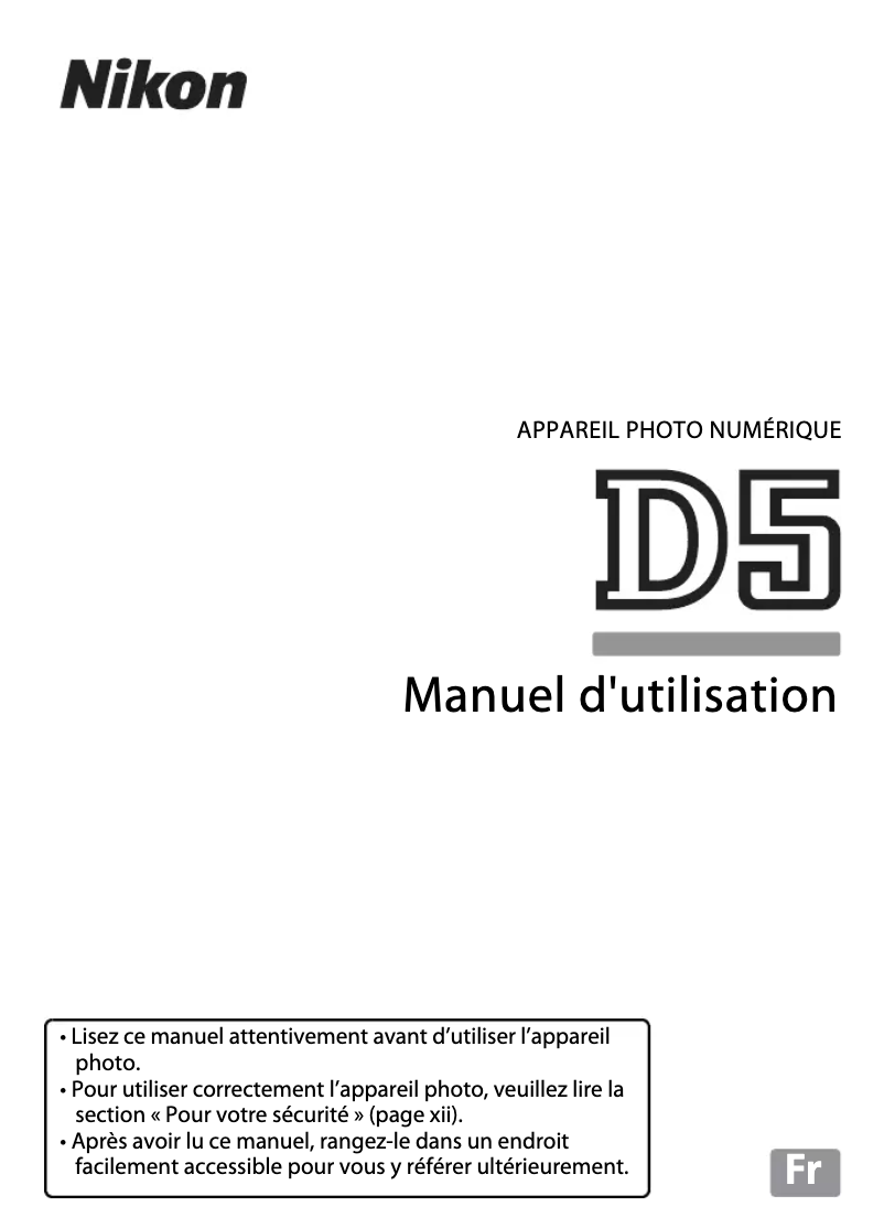 Page 1 of the manual User Manual Nikon D5