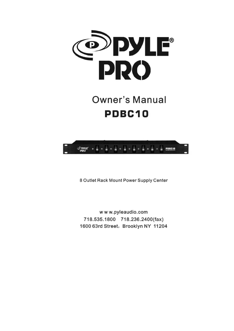 Page 1 of the manual User Manual Pyle PDBC10