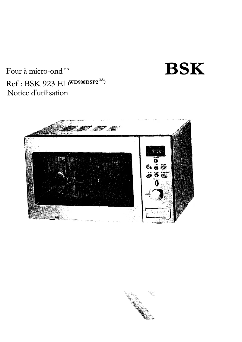 Page 1 of the manual User Manual BSK 923EI