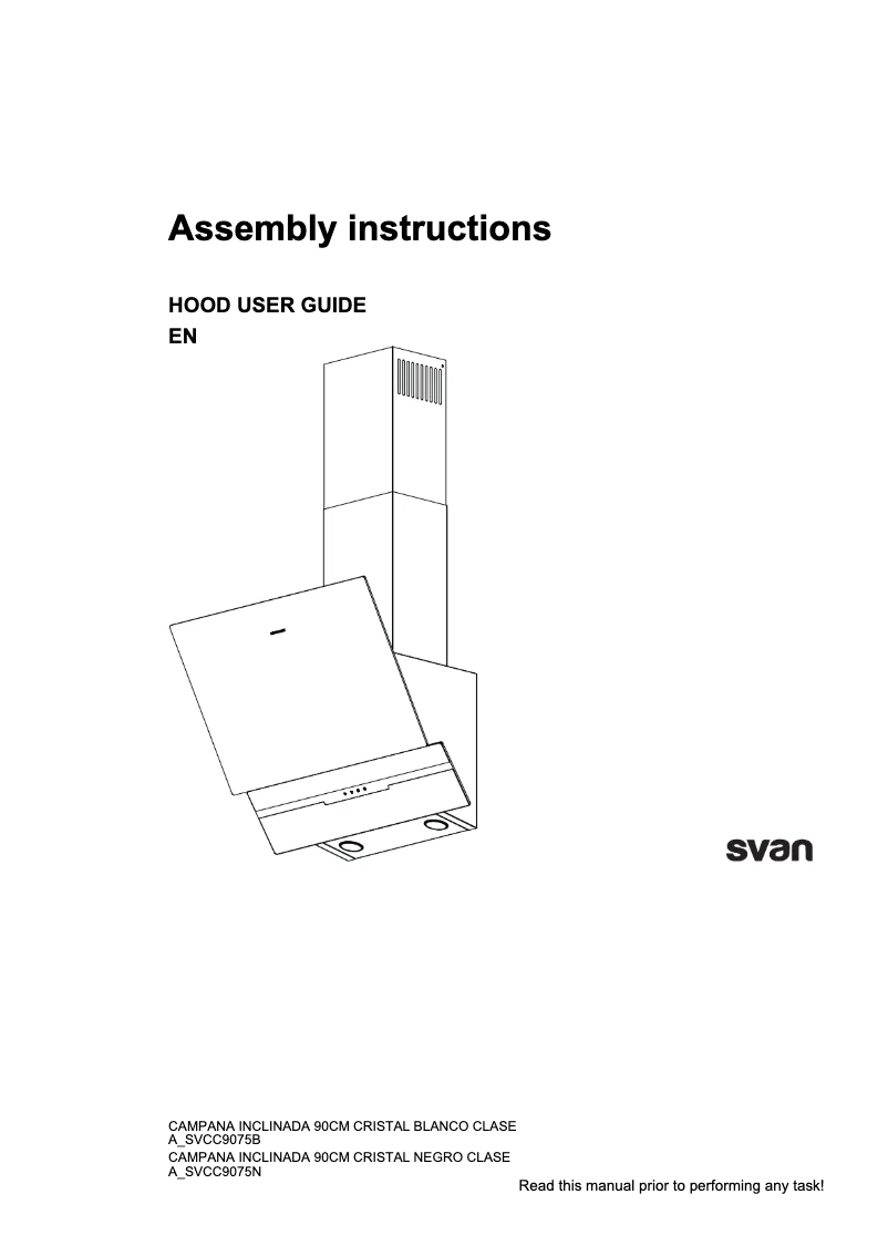 First page image of the manual for SVCC9075B