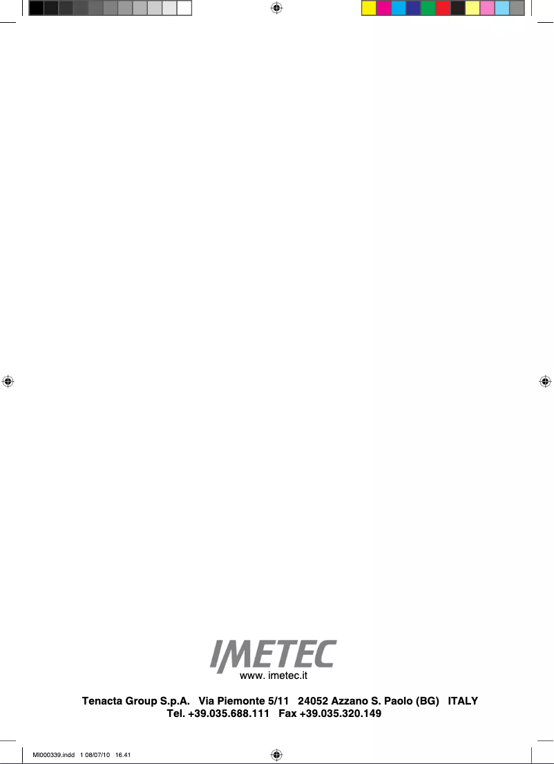 Page 1 of the manual User Manual Imetec ACQUA BT 100