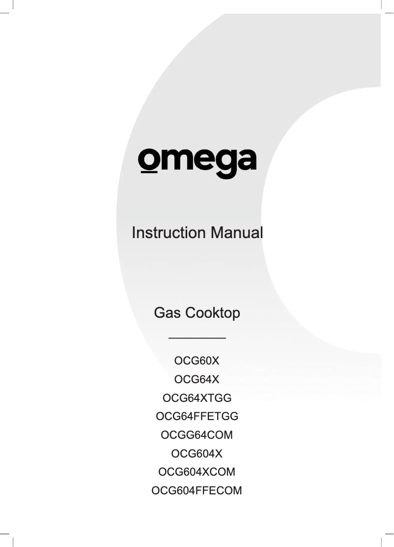 First page image of the manual for OCG64FFETGG